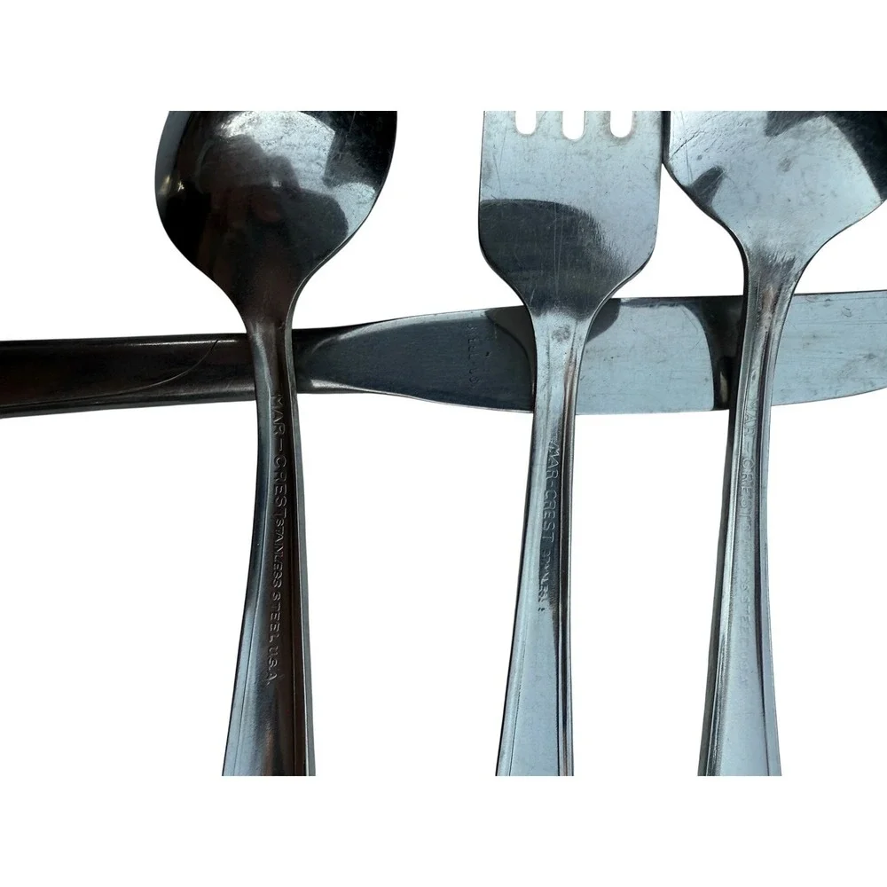 Lot of 4 Mar-Crest Starburst Stainless Steel Flatware 7